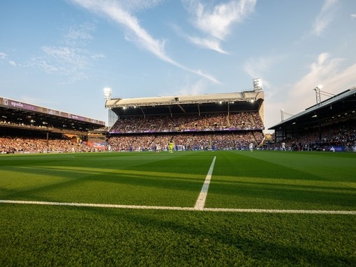 View of large stadium during a football match