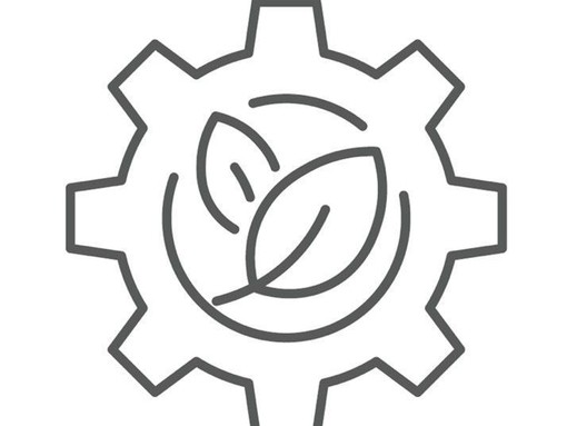 gear with leaves representing the concept of working on sustainability