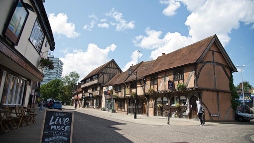 An old English style village street