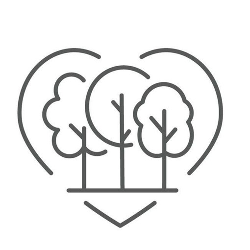drawing of three trees surrounded by a heart