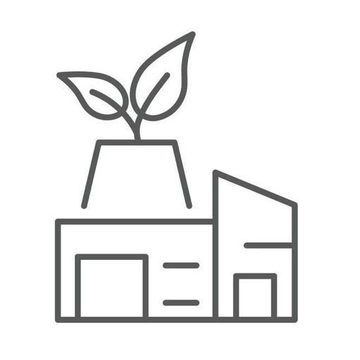 leaves atop a power station showing it is green