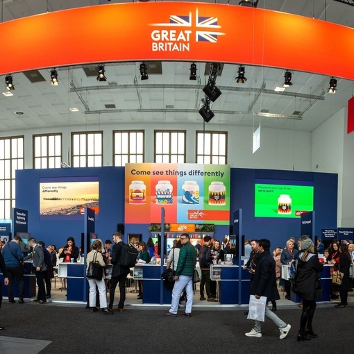 Crowds of people attending ITB Berlin