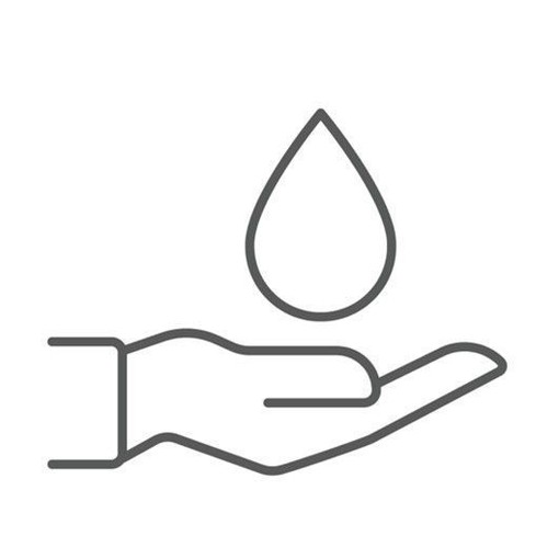 drawing of a hand catching a drop of water