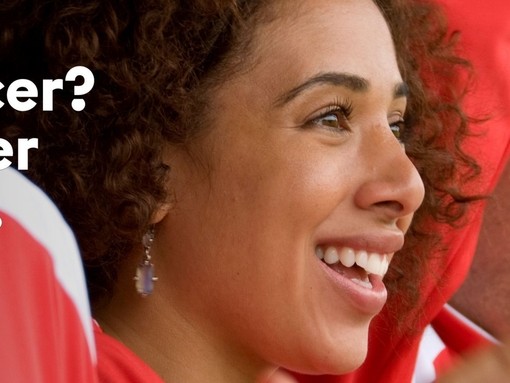 An advertisement banner for football in the UK, linked to the FIFA Women's World Cup