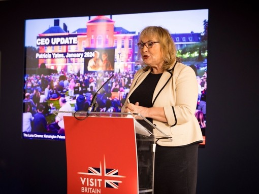 VisitBritain CEO Patricia Yates giving speech at Showcase Britain 2024