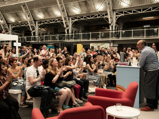 People clapping during the Traveller Food Festival show