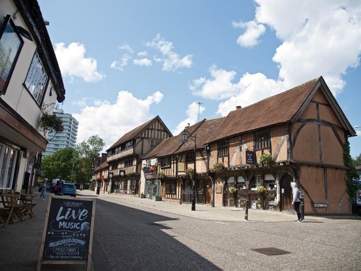 An old English style village street