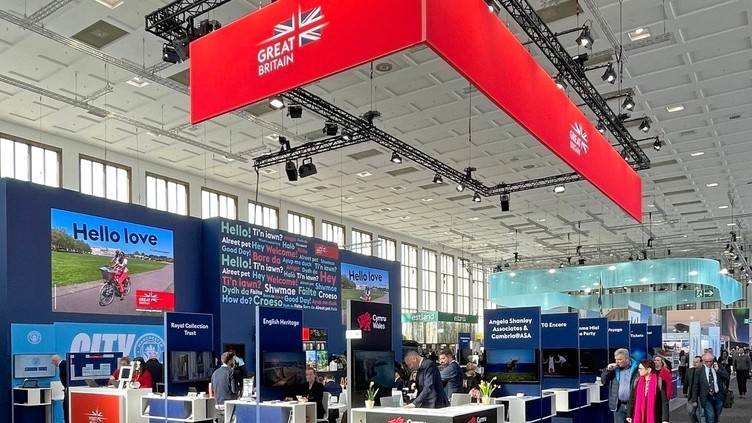 Attendees meeting at the VisitBritain stand at ITB Berlin 2024